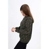 Toontoy Kız Çocuk Baskılı Sweatshirt - Haki - 8 - 9 Yaş