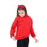 Toontoy Kız Çocuk Baskılı Sweatshirt Kırmızı 12-13 YAŞ