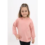 Toontoy Kız Çocuk Baskılı Sweatshirt Koyu Pudra 5 YAŞ
