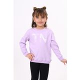Toontoy Kız Çocuk Baskılı Sweatshirt Lila 2 YAŞ