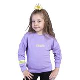 Toontoy Kız Çocuk Baskılı Sweatshirt Lila 7 YAŞ