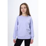 Toontoy Kız Çocuk Baskılı Sweatshirt - Mavi - 12 Yaş