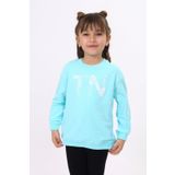 Toontoy Kız Çocuk Baskılı Sweatshirt Mint Yeşili 5 YAŞ