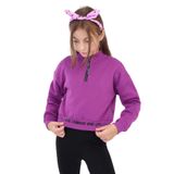 Toontoy Kız Çocuk Baskılı Sweatshirt Mor 10-11 YAŞ