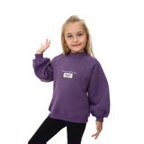 Toontoy Kız Çocuk Baskılı Sweatshirt Mor 2 YAŞ