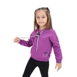 Toontoy Kız Çocuk Baskılı Sweatshirt Mor 4 YAŞ