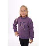Toontoy Kız Çocuk Baskılı Sweatshirt Mor 6 YAŞ