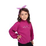 Toontoy Kız Çocuk Baskılı Sweatshirt Mürdüm 2 YAŞ