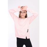 Toontoy Kız Çocuk Baskılı Sweatshirt Pudra 6-7 YAŞ