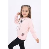 Toontoy Kız Çocuk Baskılı Sweatshirt Pudra 6 YAŞ