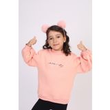 Toontoy Kız Çocuk Baskılı Sweatshirt Somon 2 YAŞ