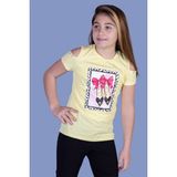 Toontoy Kız Çocuk Baskılı T-Shirt - 12 Yaş - Sarı