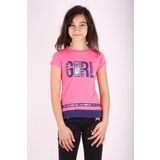 Toontoy Kız Çocuk Baskılı T-Shirt - 5 Yaş - Fuşya