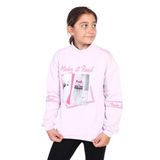 Toontoy Kız Çocuk Baskılı Taş İşlemeli Balıkçı Yaka Sweatshirt Açık Pembe 12-13 YAŞ
