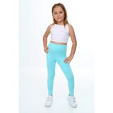 Toontoy Kız Çocuk Baskılı Tayt - 4 Yaş - Mint Yeşili
