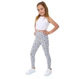 Toontoy Kız Çocuk Baskılı Tayt Gri Melanj 2 YAŞ