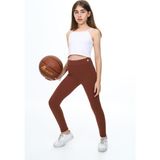 Toontoy Kız Çocuk Baskılı Tayt Haki 6-7 YAŞ