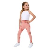 Toontoy Kız Çocuk Baskılı Tayt Koyu Pudra 2 YAŞ