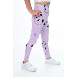 Toontoy Kız Çocuk Baskılı Tayt Lila 2 YAŞ