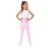 Toontoy Kız Çocuk Baskılı Tayt Pembe 4 YAŞ
