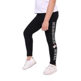 Toontoy Kız Çocuk Baskılı Tayt Siyah 2 YAŞ