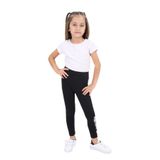Toontoy Kız Çocuk Baskılı Tayt Siyah 7 YAŞ