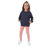 Toontoy Kız Çocuk Baskılı Taytlı Takım Füme 3 YAŞ