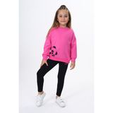 Toontoy Kız Çocuk Baskılı Taytlı Takım Fuşya 2 YAŞ