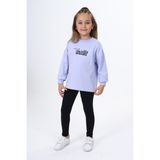 Toontoy Kız Çocuk Baskılı Taytlı Takım - Mavi - 5 Yaş