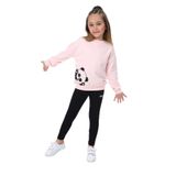 Toontoy Kız Çocuk Baskılı Taytlı Takım Pudra 4 YAŞ