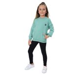 Toontoy Kız Çocuk Baskılı Taytlı Takım Yeşil 3 YAŞ