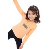 TOONTOY Kız Çocuk Baskılı Tişört 1 Yaş, 1 Yaş, 22538, Oranj, Kız bebek