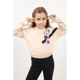TOONTOY Kız Çocuk Baskılı Tişört 12-13 Yaş, 12-13 Yaş, 22513, Bej, Kız çocuk
