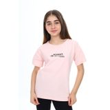Toontoy Kız Çocuk Baskılı Tişört - 12 - 13 Yaş - Pudra