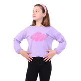 TOONTOY Kız Çocuk Baskılı Tişört 13-14 Yaş, 13-14 Yaş, 22514, Lila, Kız çocuk