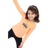 TOONTOY Kız Çocuk Baskılı Tişört 2 Yaş, 2 YAŞ, 22538, Oranj, Kız Çocuklar