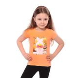 TOONTOY Kız Çocuk Baskılı Tişört 4 Yaş, 4 Yaş, 22453, Oranj, Kız çocuk