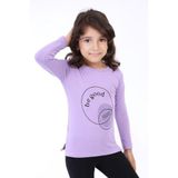 TOONTOY Kız Çocuk Baskılı Tişört 4 Yaş, 4 Yaş, 22537, Lila, Kız Çocuklar