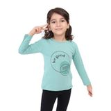 TOONTOY Kız Çocuk Baskılı Tişört 4 Yaş, 4 Yaş, 22537, Yeşil, Kız Çocuklar