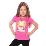 TOONTOY Kız Çocuk Baskılı Tişört 6 Yaş, 6 Yaş, 22453, Fuşya, Kız çocuk