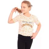 Toontoy Kız Çocuk Baskılı Tişört - 6 Yaş - Orange