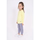 Toontoy Kız Çocuk Baskılı Tişört Açık Sarı 3 YAŞ