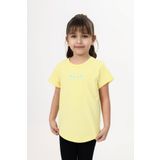 Toontoy Kız Çocuk Baskılı Tişört Açık Sarı 5 YAŞ