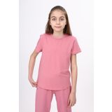 Toontoy Kız Çocuk Baskılı Tişört Gül Kurusu 10-11 YAŞ
