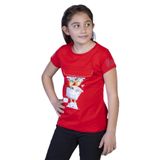 Toontoy Kız Çocuk Baskılı Tişört Kırmızı 14 YAŞ