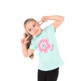 Toontoy Kız Çocuk Baskılı Tişört Mint Yeşili 5 YAŞ
