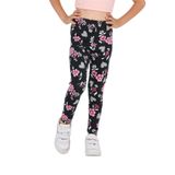 TOONTOY Kız Çocuk Baskılı Yüksek Bel Basic Tayt 6 Yaş, 6 Yaş, 24822, Siyah, Kız çocuk