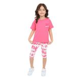 Toontoy Kız Çocuk Batik Desen Have Fun Yazı Baskılı Kaprili Takım Fuşya 6 YAŞ