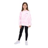 Toontoy Kız Çocuk Batik Desenli Baskılı Taytlı Takım Pembe 12-13 YAŞ