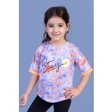 Toontoy Kız Çocuk Batik Desenli Baskılı Tişört